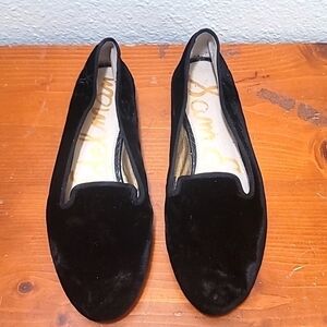 SAM EDELMAN WOMEN'S JORDY BLACK  SUEDE VELVET LOAFERS SLIP ON SHOES SIZE 7.5
